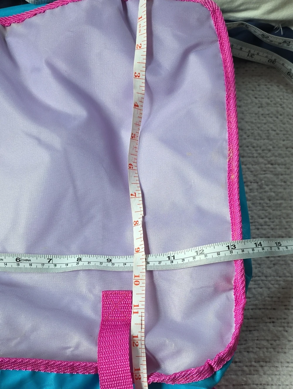 Personalized VALERIE Bag 13x13x5. Purple Pink Hot Pink And Blue. Pink Zipper.